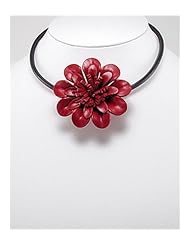 Red Flower Cotton Necklace