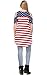 Zoozie LA Women's American Flag Shirt Patriotic Tank Tops Regular And Plus Size, Open Shoulder Navy Star Red Stripes 1, 1X
