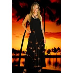 LONG BLACK BAMBOO SUMMER DRESS