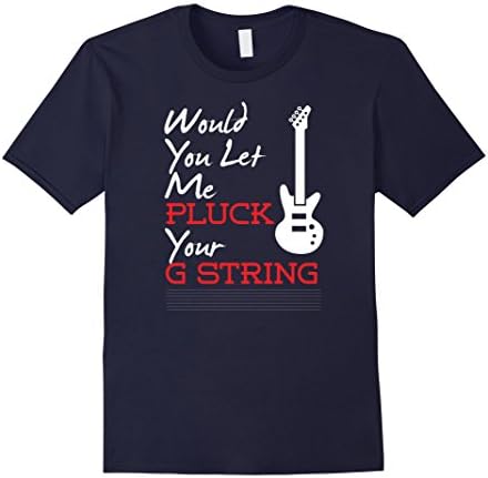 Men's Guitar Shirt Funny - Pluck your g string 3XL Navy