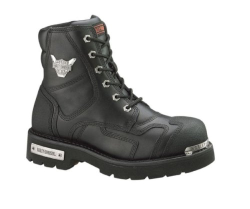 Harley-Davidson® Men's Stealth Boot, Black Leather Upper 6 Inch Cap Toe. Regular D or Wide Widths. D91642