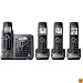 Panasonic KX-TG7644M DECT 6.0 Link-to-Cell via Bluetooth Cordless Phone with Answering System, Metallic Gray, 4 Handsets