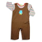 SnoPea - Newborn And Infant Boys Long Sleeve Knit Overall Set, Brown, Orange