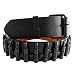 BLACK MACHINE GUN LEATHER SNAP BELT WITH REMOVABLE BUCKLE