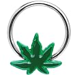 Pot Leaf Captive Bead Ring