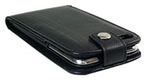Kroo Melrose Case with Screen Protector for iPod touch 4G (Black Imitation Leather)