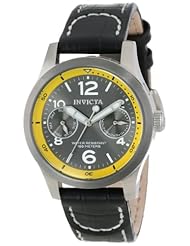 Invicta Womens 14143 I-Force Charcoal Dial Black Leather Watch