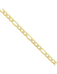 14k 7.3mm Semi-Solid Figaro Chain