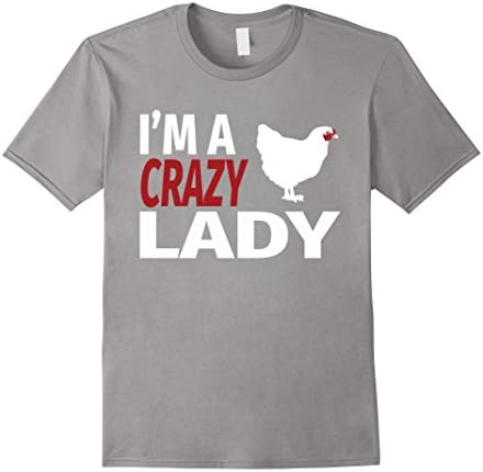 Men's I'm a Crazy Chicken Lady Farmer Urban Farming Love my Chick 2XL Slate
