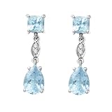 10k White Gold Aquamarine Earrings