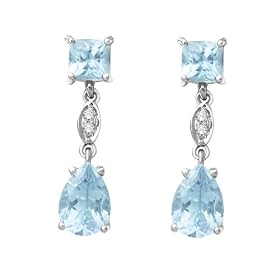 10k White Gold Aquamarine Earrings by Amazon.com Collection