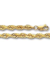14K Yellow Gold Solid Diamond Cut Royal Rope (Width 4.0mm)