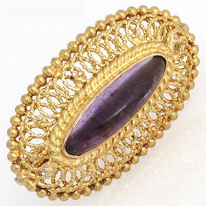 14K Yellow Gold Amethyst Retro Brooch 41LnH3DeojL 14K Yellow Gold Amethyst Retro Brooch