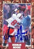 Herman Moore Autographed/Hand Signed Football Card (Detroit Lions) 1991 Star Pics #9