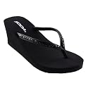 KAKU Soda Wedge Platform Flip Flop Black