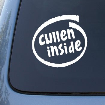 Cullen Inside – Edward Twilight New Moon – Car, Truck, Notebook, Vinyl Decal Sticker #2222 | Vinyl Color: White