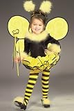 Kids Childrens Costume Cute Bumble Bee Outfit Dress Black Leotard Yellow Tutu Headpiece Wings Wand