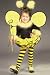 Kids Childrens Costume Cute Bumble Bee Outfit Dress Black Leotard Yellow Tutu Headpiece Wings Wand