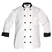 Executive Chef Coat, White, Black Collar / Cuff / Buttons, #EN80815