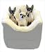 Dog Car Seat Lookout with Drawer - Gray Pleather (S)
