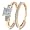 5/8 CT. T.W. Round, Princess Cut Diamond Women's Bridal Set 10K Yellow Gold - Two Rings: Ladies Engagement Ring and Ladies Wedding Band - Free Gift Box - Size 4