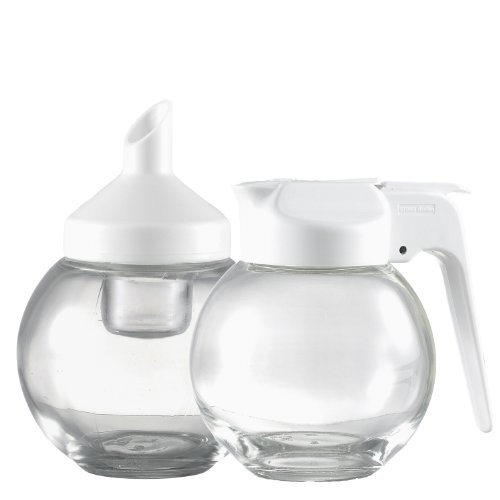 Stoha Design 024234 Milch und Zucker - Set 160 ml Kugel Glas transparent - ABS Kunststoff weiss