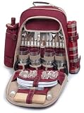 The Camper Picnic Backpack for Four - Burgundy - Picnic & Beyond