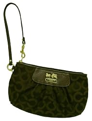 Coach Large Madison Op Art Signature Wristlet Case Bag 41988 Brown