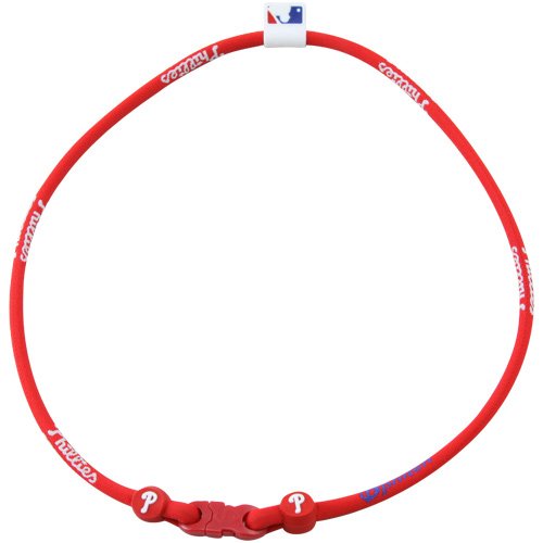 Phiten Philadelphia Phillies Red Nylon X30 Titanium Necklace