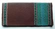 MAYATEX 36X34 Bar 8 Wool Blanket Brown Teal Perwinkle