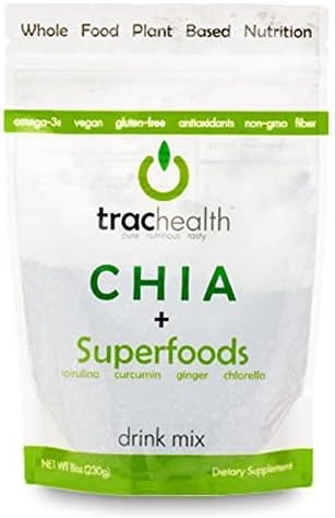 CHIA + Superfoods Drink Mix Bulk Pouch with 15 Servings by trachealth (2 Pouches (30 Total Servings)) by Trachealth