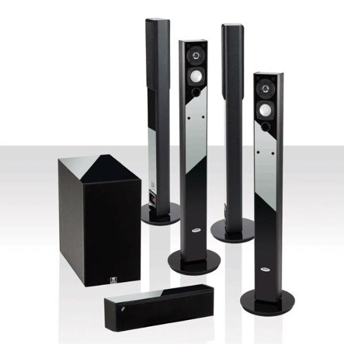 Crystal Acoustics BPT5-8BLA Ultra slim 5.1 system. Bipolar technology fronts and surrounds with 8 ultra compact Subwoofer