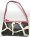 Brown / White Giraffe Print Evening Bag Pink Trim
