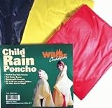Child Hooded Vinyl Rain Poncho (1-pc Random Color) (Closure Snaps on Sides) 45x72 Inches
