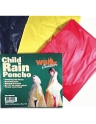 Sports: Child Hooded Vinyl Rain Poncho (12-pc Set) (Closure Snaps on Sides) 45x72 Inches - Hooded Rain Poncho
