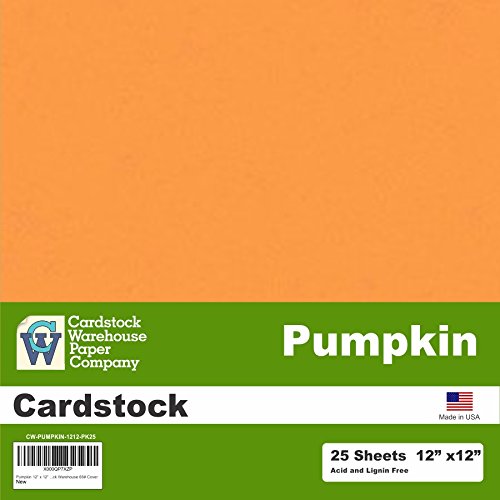 Pumpkin orange cardstock 12" x 12" - 25 pack …