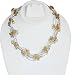 Gemstone Choker Necklace Women Sterling Silver Hand Engraved 16.5 " - Anniversary Gifts