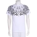 JiPPiJ All Over Fleurdely with Leaves Cotton Adult Mens Fashion T-Shirt - Sale