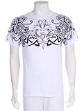 All Over Fleurdely with Leaves Cotton Adult Mens Fashion T-Shirt - Clearance Sale !