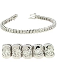 14K White Gold 5cttw Round Diamond Bracelet