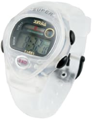 White Soft Rubber Wristband Round Dial Alarm Stopwatch Sports Watch for Lady