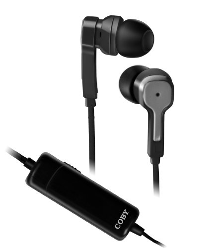 Coby High Perforamance Noise-Canceling Isolation Stereo Earphones CVE197 (Black)