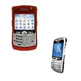 Solid Red Rubberized Snap on Case + Premium Clear Reusable LCD Screen Protector for RIM Blackberry 8330 8310 8320 8300 Curve Smartphone