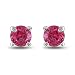 14k White Gold 1/3 CT TDW Pink Diamond Solitaire Earrings