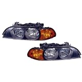 BMW 5 Series Replacement Headlight Assembly (Halogen without Leveling) - 1-Pair by AutoLightsBulbs