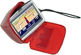 Electronics : Tomtom GO 510 / 710 / 910 Simply Red Leather 'Zipper' Case