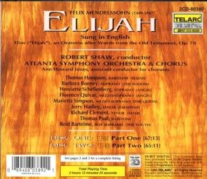 Mendelssohn: Elijah / Shaw, Bonney, Quivar, Hadley, Hampson, Atlanta Symphony (Sung in English) under The Classical Store