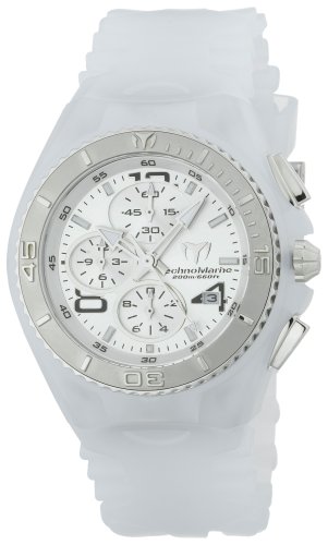 TechnoMarine Unisex 108004 Cruise Chrono Steel-Plated White Polyurethane Watch
