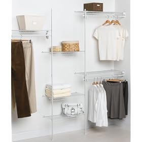 Closetmaid 5636 Superslide 5-To-8-Foot Closet Organizer, White