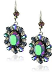 Sorrelli "Emerald City" Bold Crystal Drop Silvertone Earrings